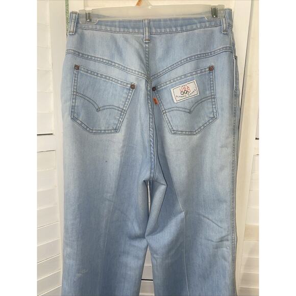 Vintage 1980 Women’s Olympics Levi's Blue Denim Jeans Size Light Wash Medium - Picture 7 of 10